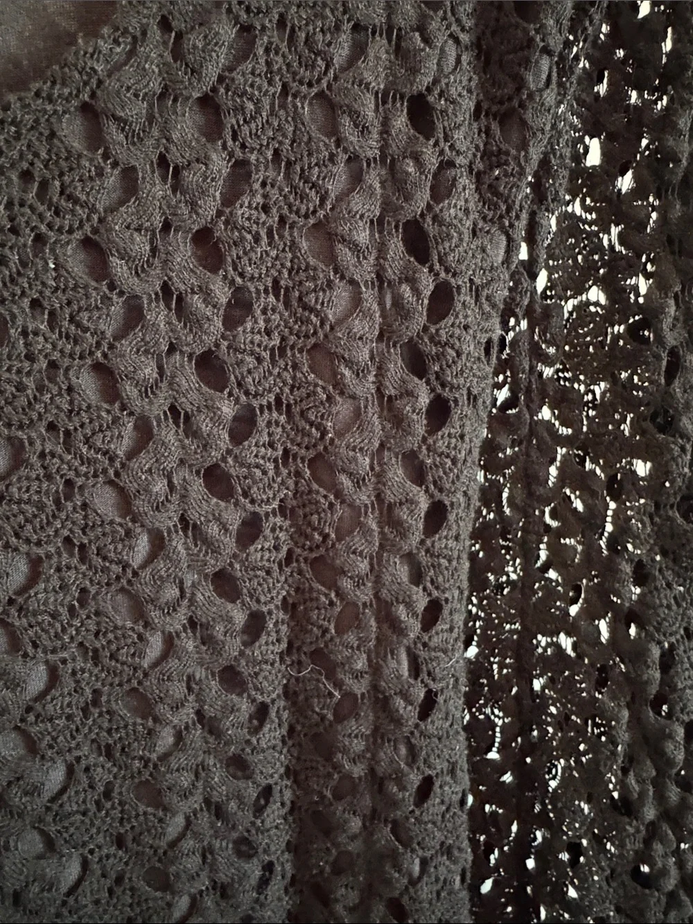 Free People Black Crochet Lace Long-Sleeve Dress